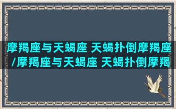 摩羯座与天蝎座 天蝎扑倒摩羯座/摩羯座与天蝎座 天蝎扑倒摩羯座-我的网站